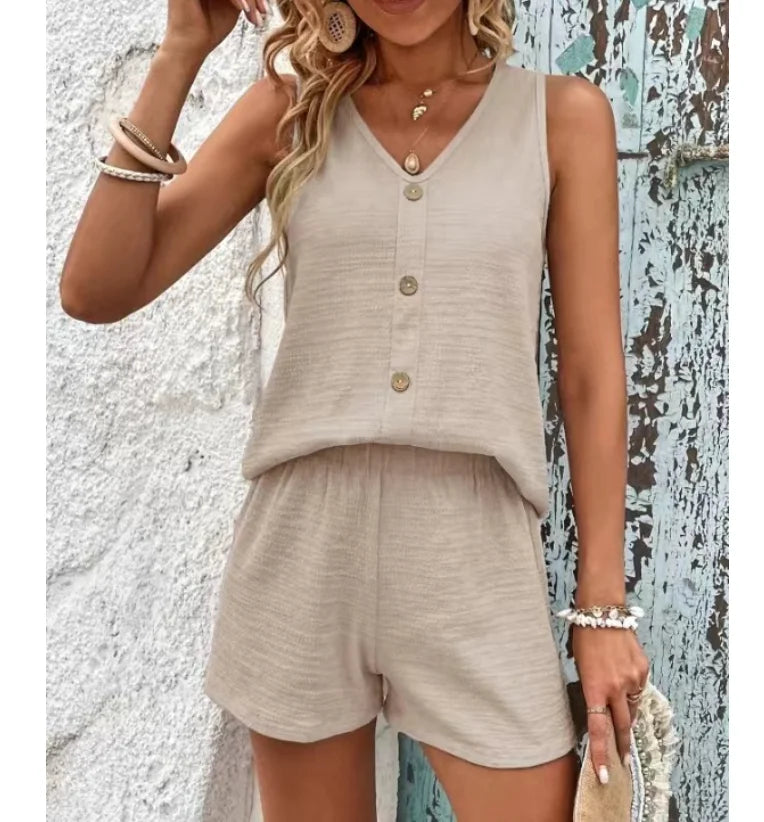 Alina V-Neck Two-Piece Set