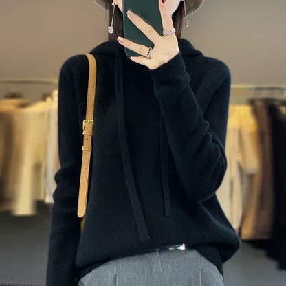 Saskia Hooded Knit Pullover Sweater