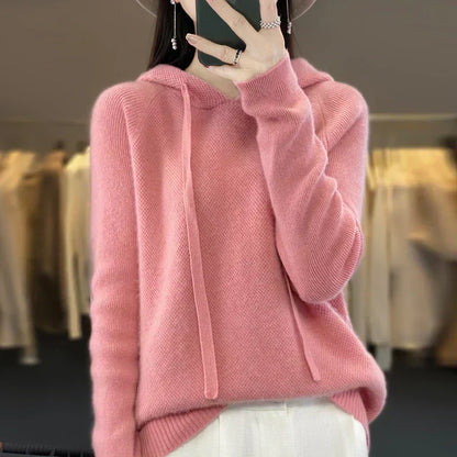Saskia Hooded Knit Pullover Sweater