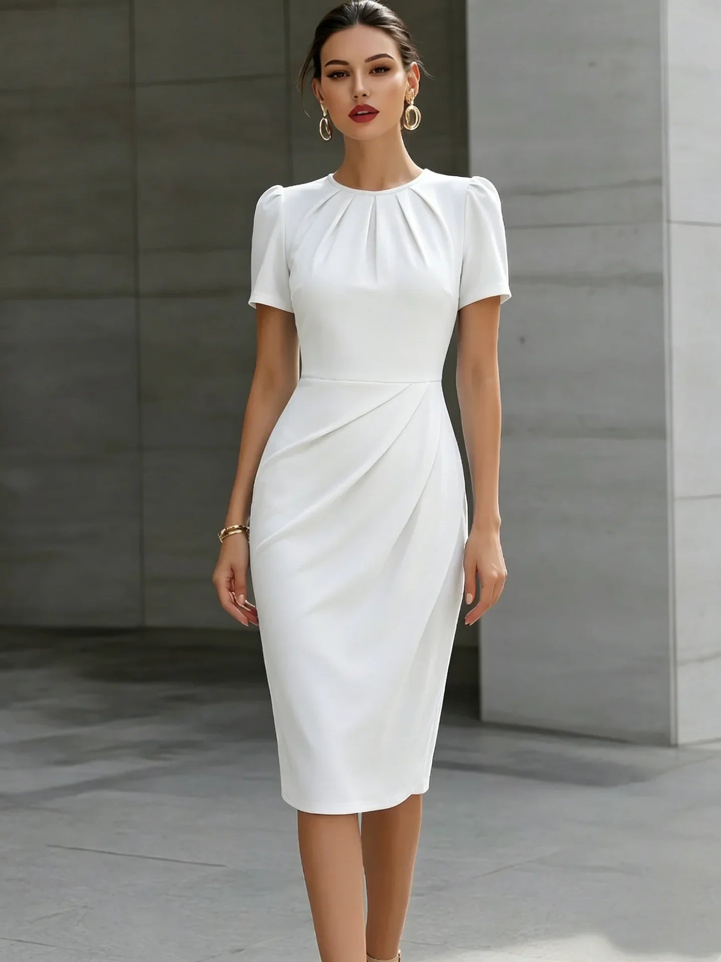Isla Cinched Waist Midi Dress