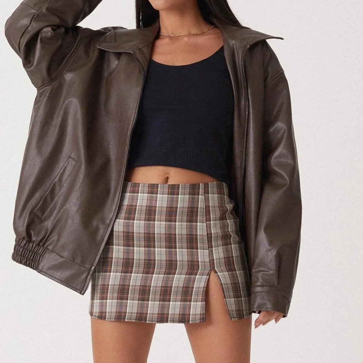Aurette Oversized Leather Jacket