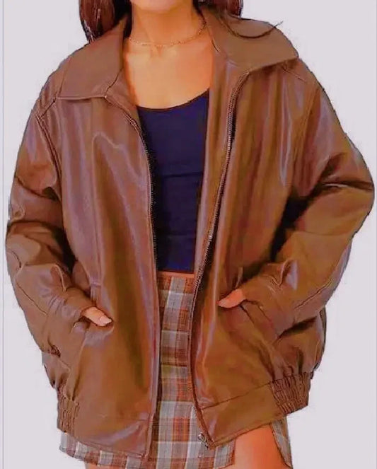 Aurette Oversized Leather Jacket