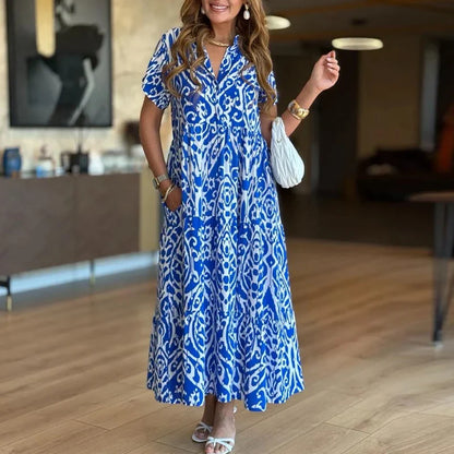 Clara Printed Pocket Maxi Dress