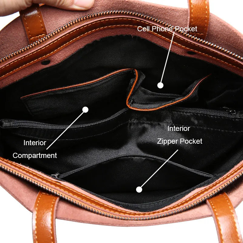 Lisette Structured Leather Tote Bag