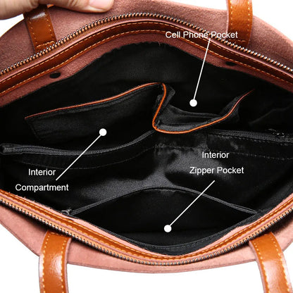Lisette Structured Leather Tote Bag