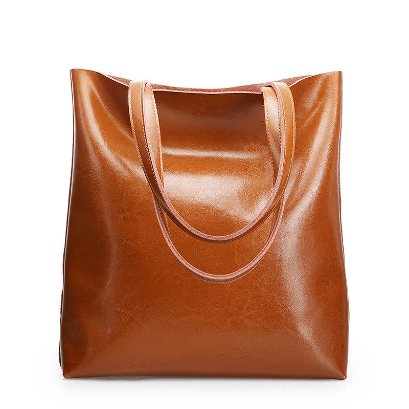 Lisette Structured Leather Tote Bag