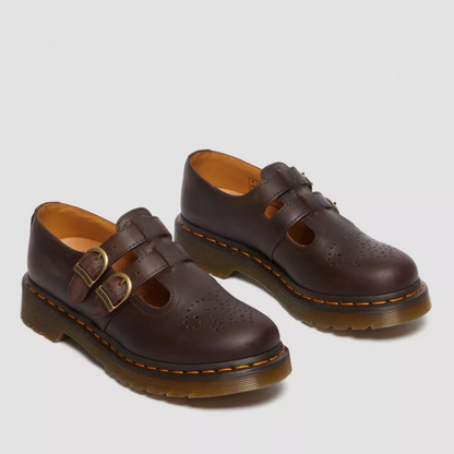 Adeline Leather Double Buckle Mary Jane Flats