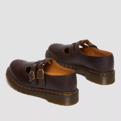 Adeline Leather Double Buckle Mary Jane Flats