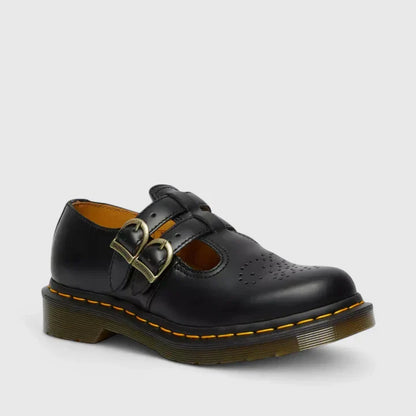 Adeline Leather Double Buckle Mary Jane Flats