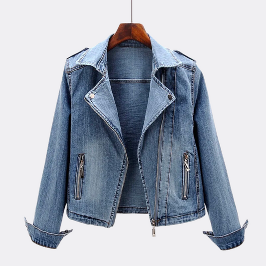 Sorella Fitted Denim Moto Jacket