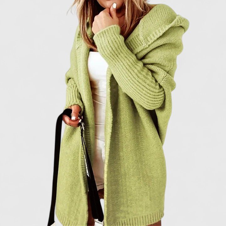 Amina Oversized Hooded Longline Cardigan