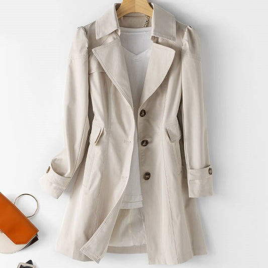 Sabina Belted Single-Breasted Trench Coat