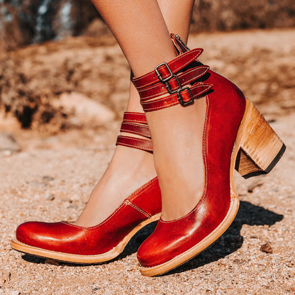 Livia Vintage Ankle Strap Heels