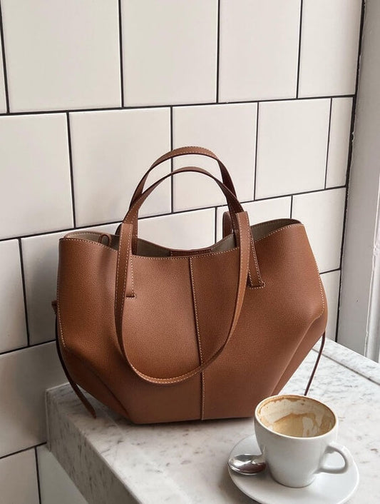 Oriana Oversized Structured Leather Tote