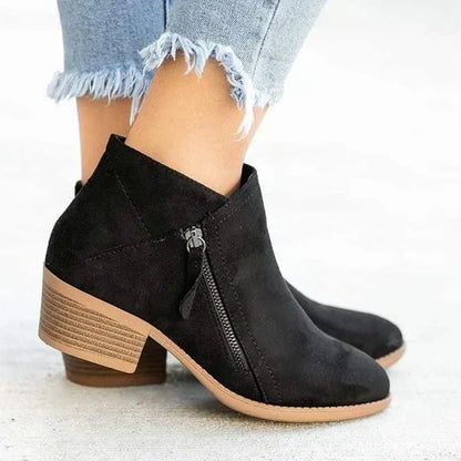 Isolde Suede Block Heel Ankle Boots