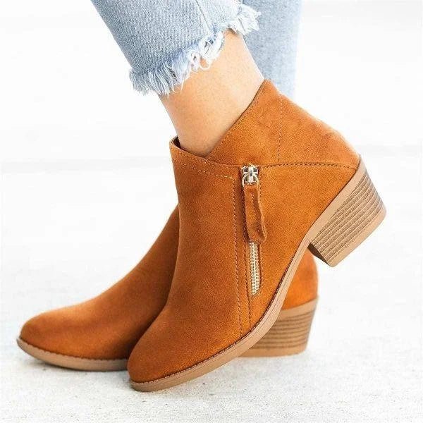 Isolde Suede Block Heel Ankle Boots