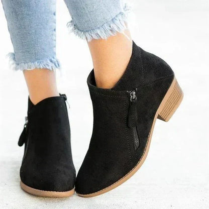 Isolde Suede Block Heel Ankle Boots