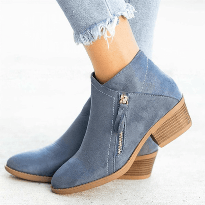 Isolde Suede Block Heel Ankle Boots