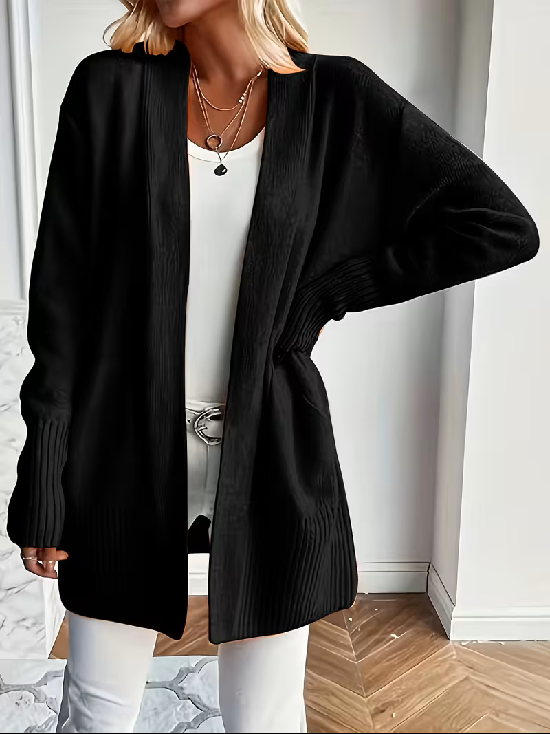 Florina Draped Open-Front Cardigan