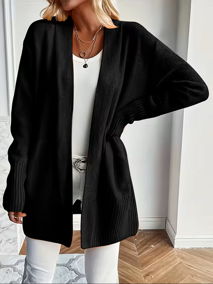 Florina Draped Open-Front Cardigan