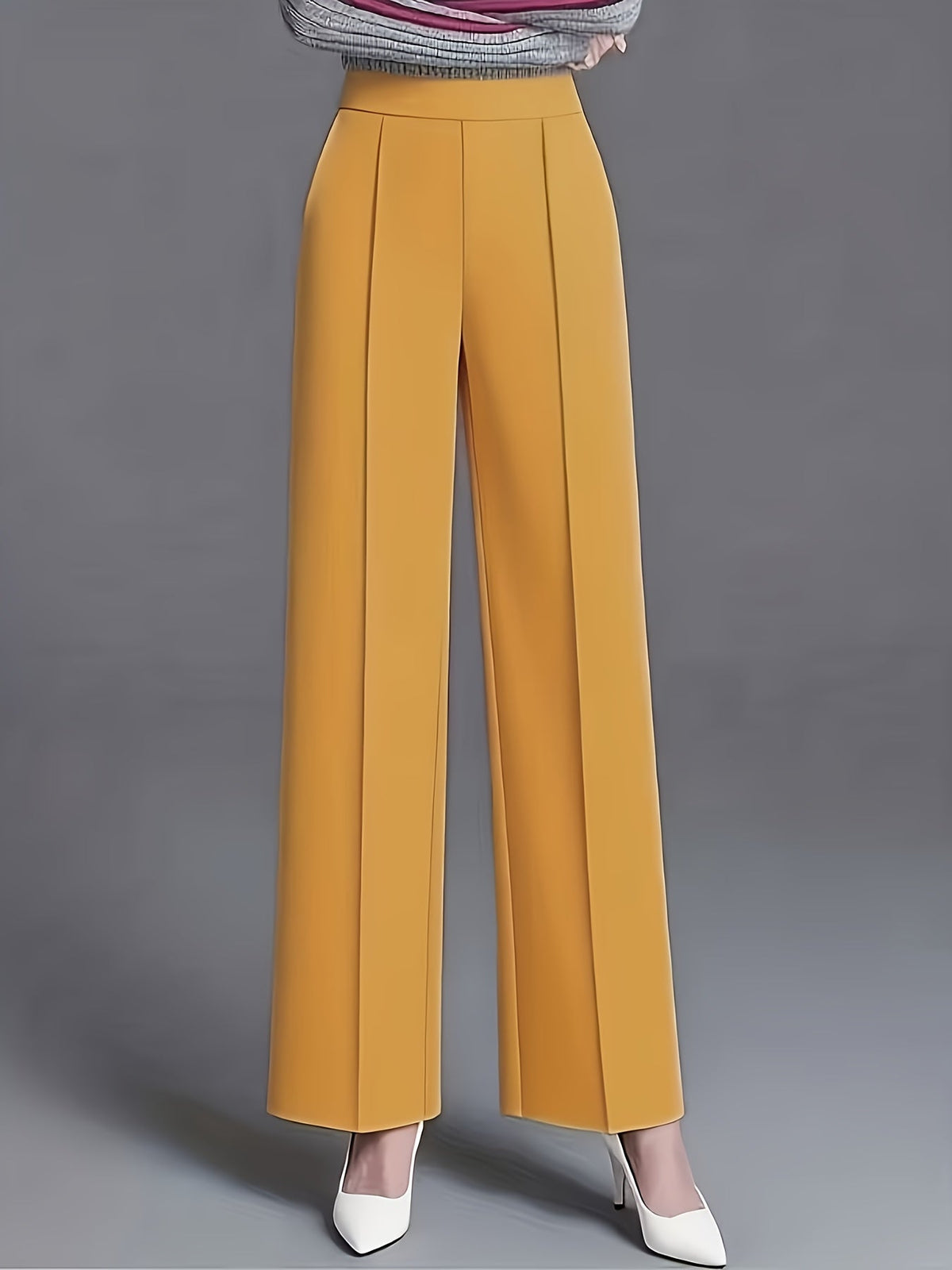 Thalia Comfortable High-Waist Wide-Leg Pants
