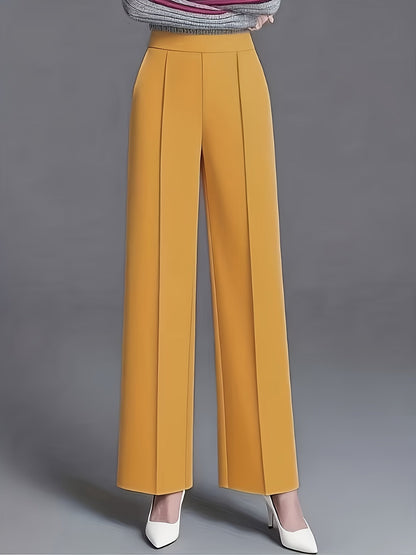 Thalia Comfortable High-Waist Wide-Leg Pants
