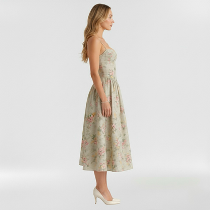Aurelia Floral Corset Midi Dress
