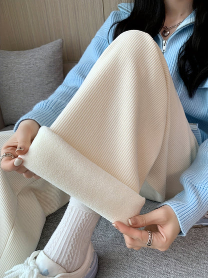 Anya Warm Lined Wide-Leg Pants