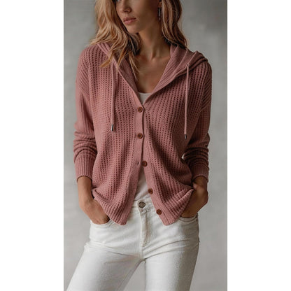 Isaline Hooded Button-Front Cardigan