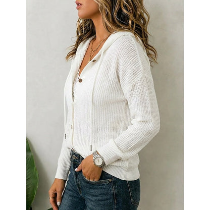 Isaline Hooded Button-Front Cardigan