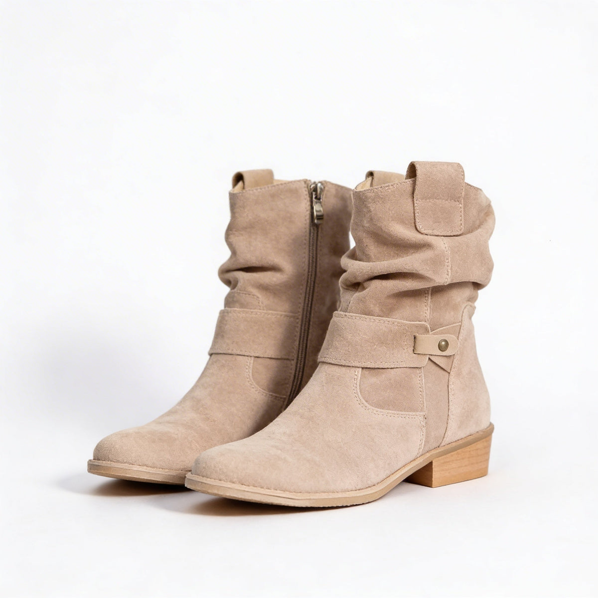 Petra Suede Western Ankle Boots