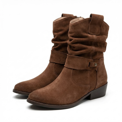 Petra Suede Western Ankle Boots