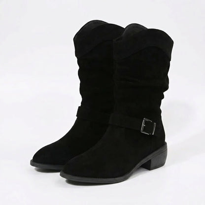 Petra Suede Western Ankle Boots