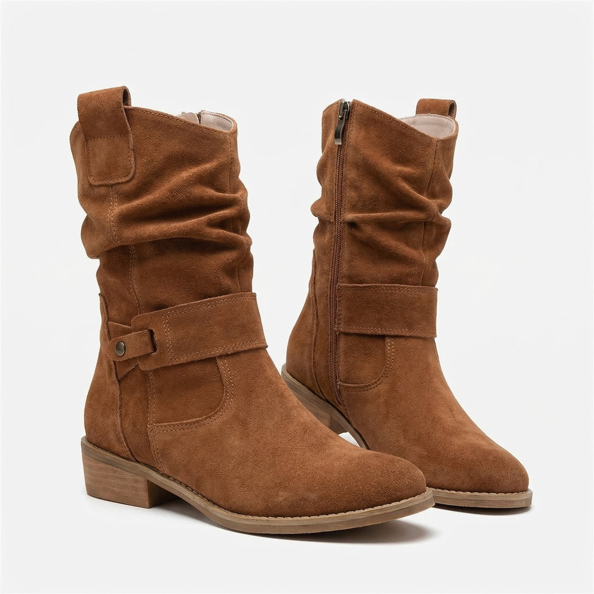 Petra Suede Western Ankle Boots