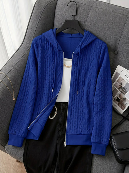 Romilly Textured Zip-Up Hooded Jacket