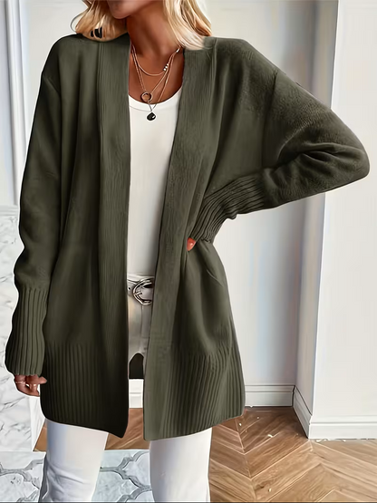 Florina Draped Open-Front Cardigan