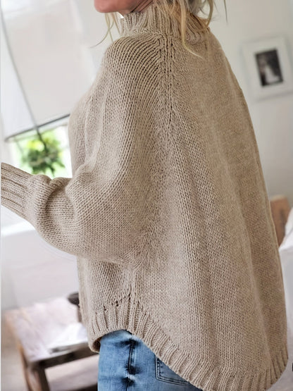 Maëlle High-Neck Cable-Knit Sweater