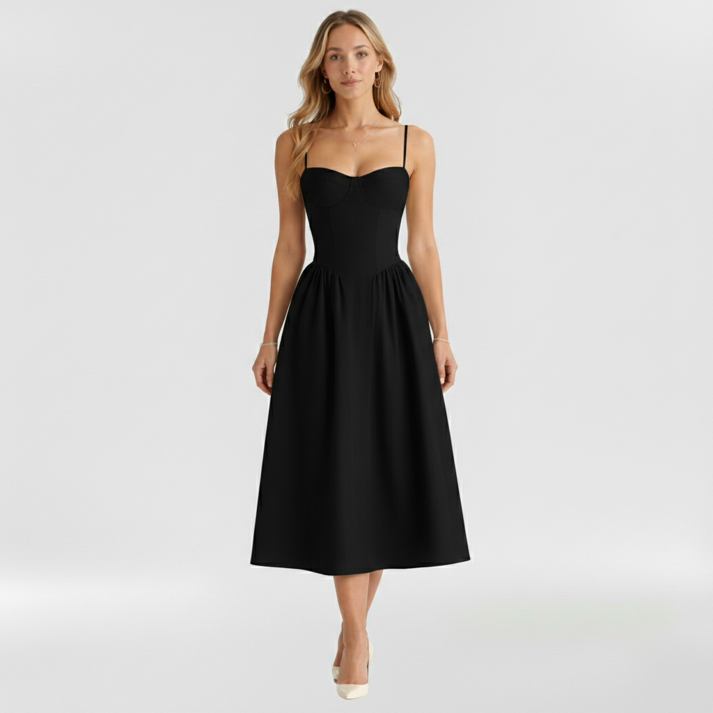 Aurelia Floral Corset Midi Dress