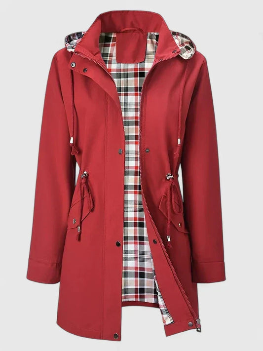 Nerissa Long Hooded Rain Jacket