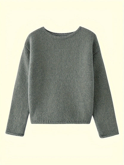 Natalina Relaxed Crew-Neck Knit Sweater