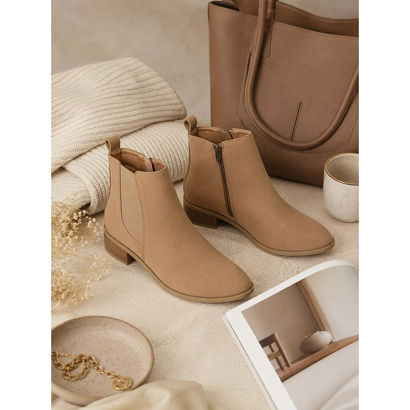 Adriana Pointed Toe Block Heel Ankle Boots