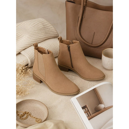 Adriana Pointed Toe Block Heel Ankle Boots