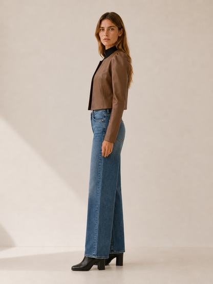 Rafaela Cropped Faux Leather Jacket