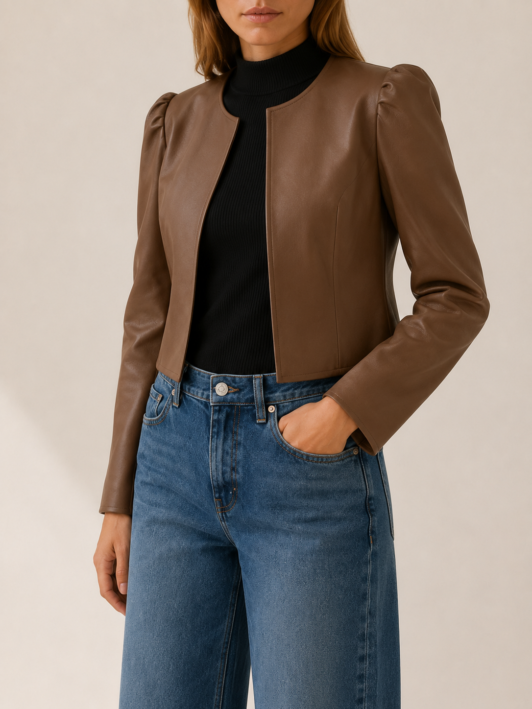 Rafaela Cropped Faux Leather Jacket