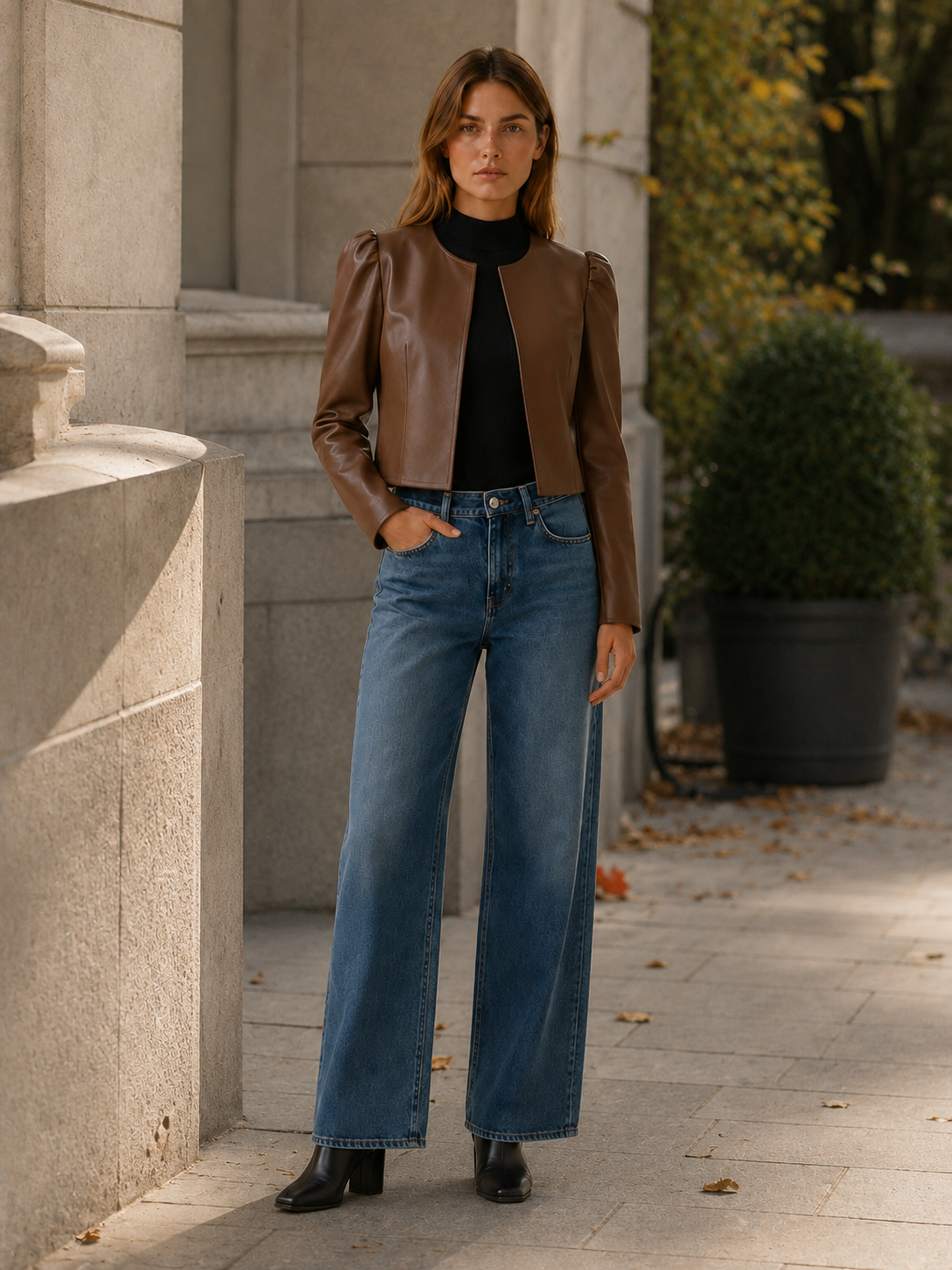 Rafaela Cropped Faux Leather Jacket