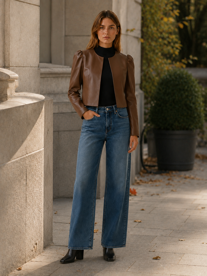 Rafaela Cropped Faux Leather Jacket
