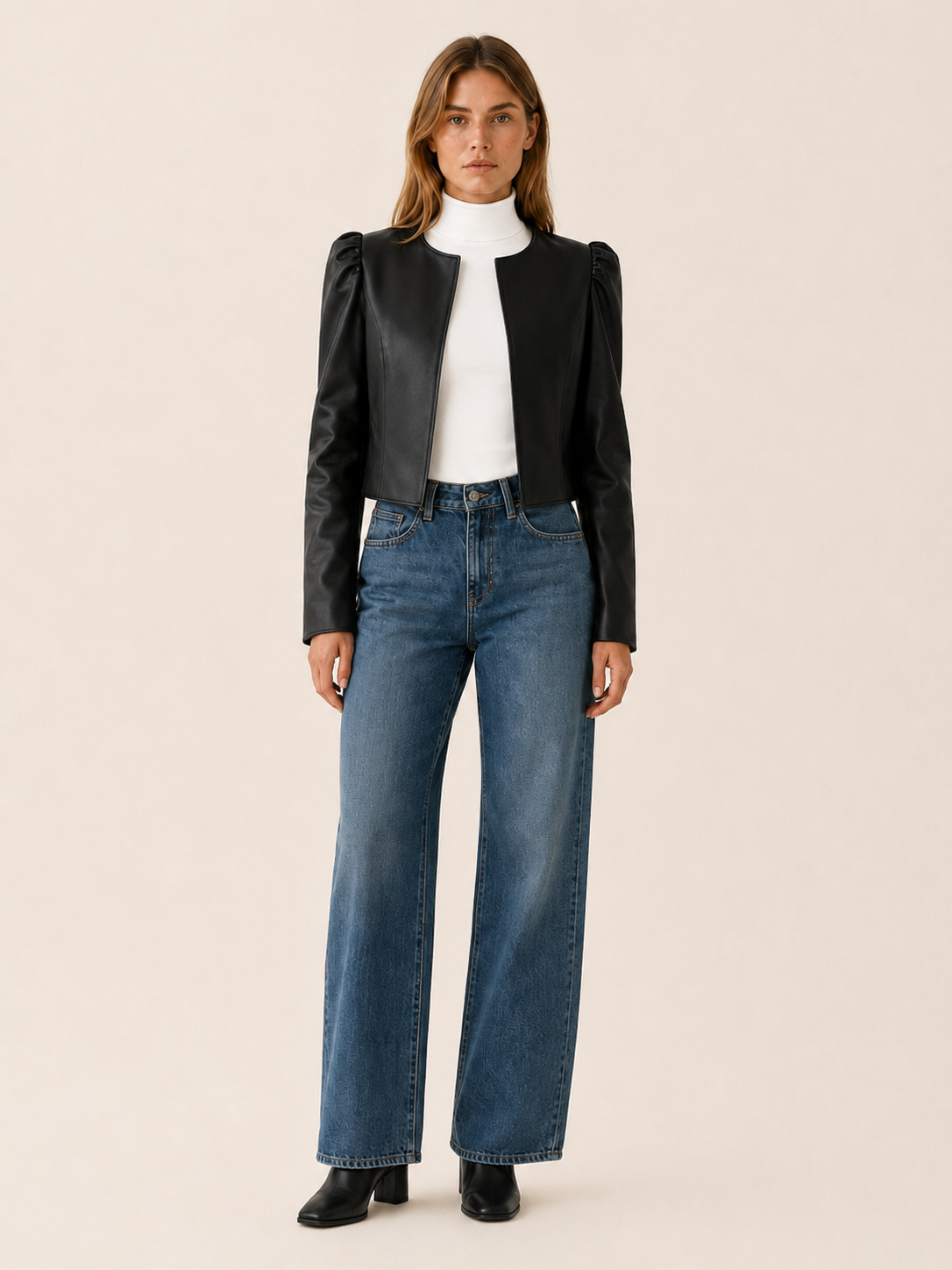 Rafaela Cropped Faux Leather Jacket