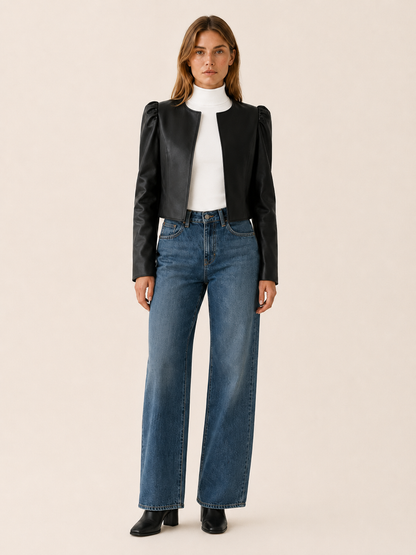 Rafaela Cropped Faux Leather Jacket