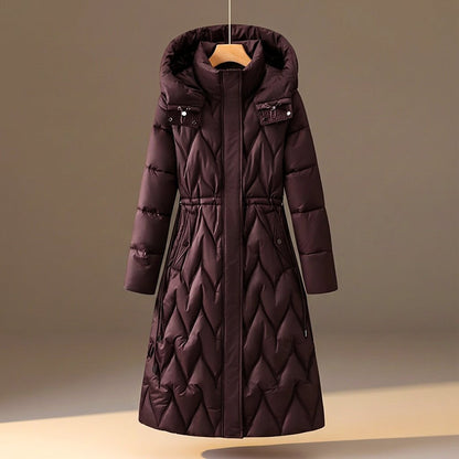 Linnea Quilted Hooded Long Coat