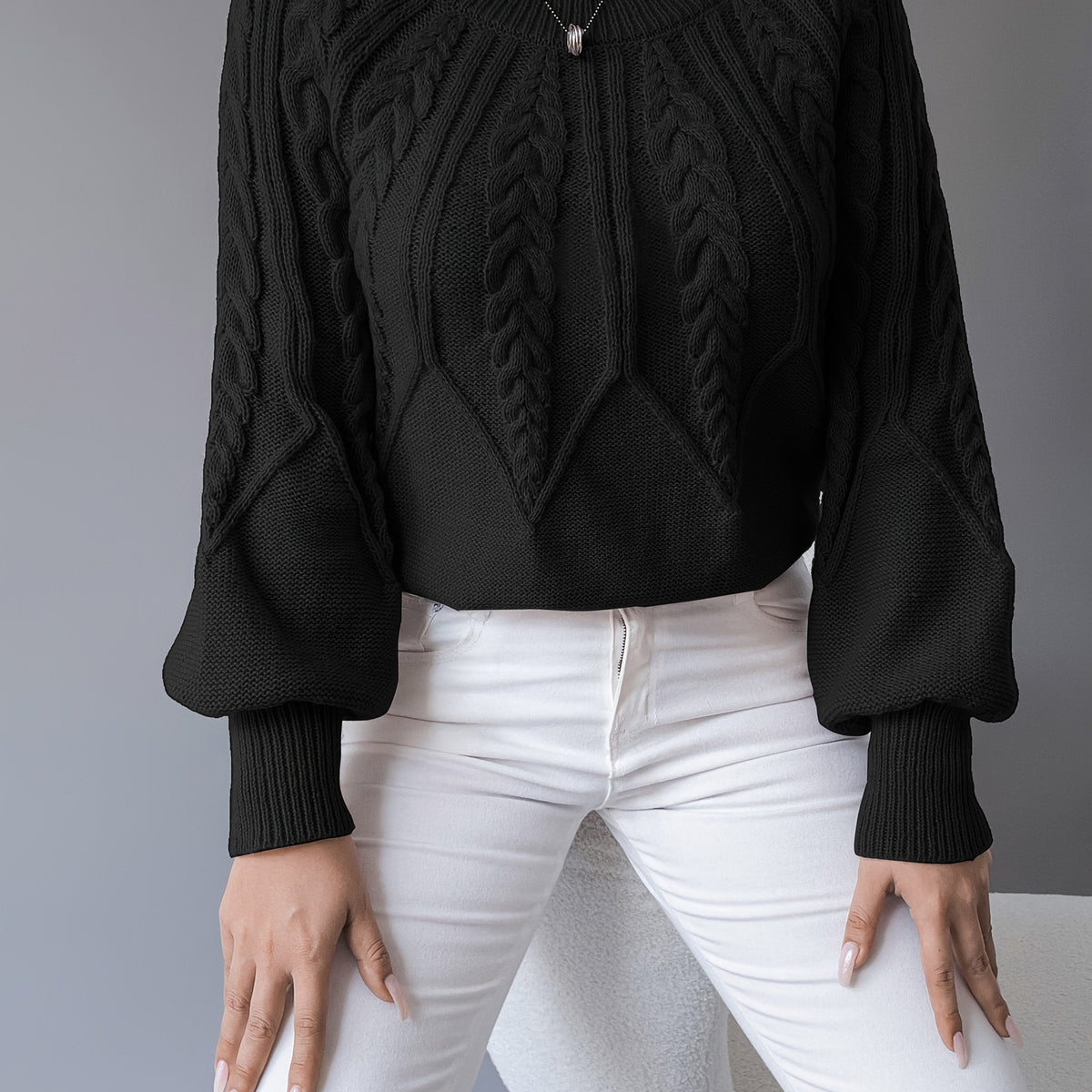 Mireille Textured Cable-Knit Sweater